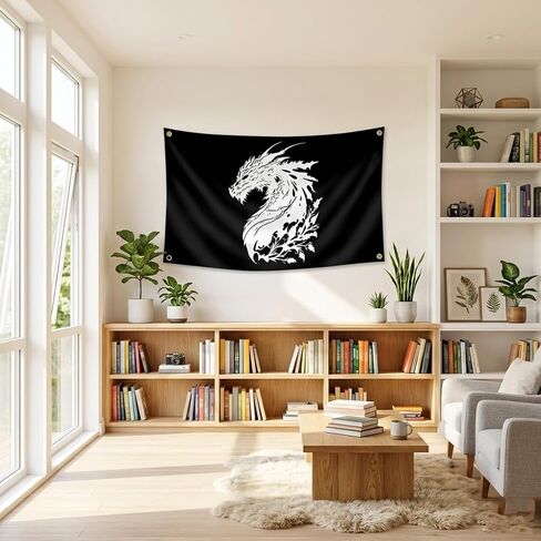 FAMXAKAFLY Medieval Dragon Flag 2x3 Ft Cool Dragon Tapestries Fantasy Wall Hanging Tapestry for Living Room Bedroom Man Cave Decor in Saudi Arabia