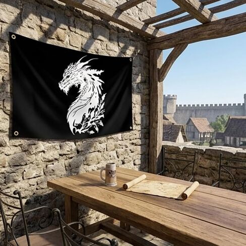 FAMXAKAFLY Medieval Dragon Flag 2x3 Ft Cool Dragon Tapestries Fantasy Wall Hanging Tapestry for Living Room Bedroom Man Cave Decor in Saudi Arabia