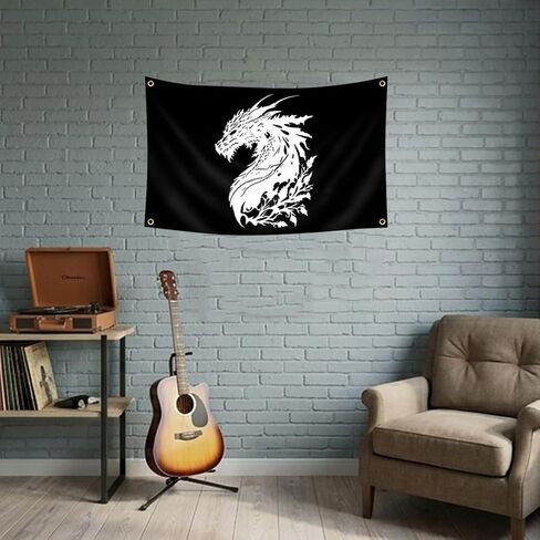 FAMXAKAFLY Medieval Dragon Flag 2x3 Ft Cool Dragon Tapestries Fantasy Wall Hanging Tapestry for Living Room Bedroom Man Cave Decor in Saudi Arabia