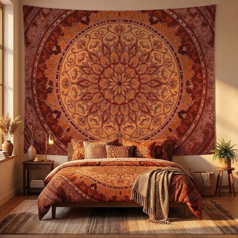 Yeoiat Tapestry Boho Desert Sun Tapestries Watercolor Mountain Landscape Tapestries Terracotta Sage Wall Tapestry Bedroom Dormitory Living Room Decoration 80"x60" in Saudi Arabia
