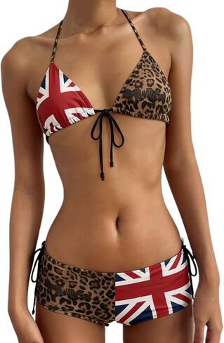 Womens Polka Dot Bikini Sets Triangle Halter Crop Top Boyshort Bottom Two Piece Swimsuit Y2K Sexy Summer Swimwear in Kuwait