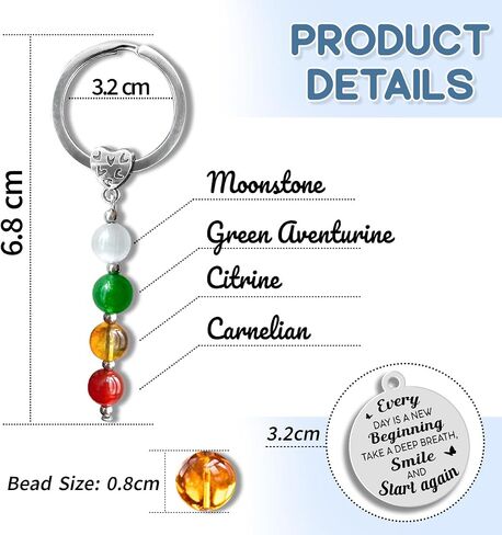 Retirement Birthday Gifts for Woman - Crystals Key Chains Women Cute, Farewell Gift for Coworker Nurse Teacher, Graduation Divorced New Beginnings Gifts for Women, Healing Crystals Self Care Gift in Saudi Arabia