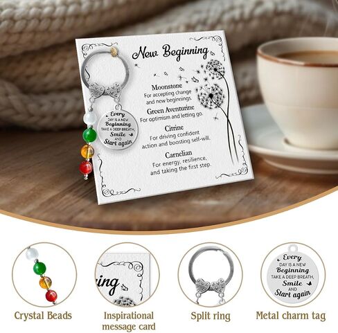 Retirement Birthday Gifts for Woman - Crystals Key Chains Women Cute, Farewell Gift for Coworker Nurse Teacher, Graduation Divorced New Beginnings Gifts for Women, Healing Crystals Self Care Gift in Saudi Arabia