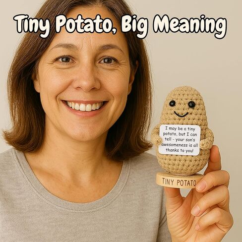 Couples Gifts for Men - Cute Crochet Positive Potato with 30 Romantic Love Messages for Boyfriend or Husband | Gift for Him for Anniversary, Birthday, Wedding Engagement, Christmas, Valentines Day in Kuwait