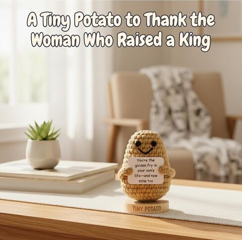 Couples Gifts for Men - Cute Crochet Positive Potato with 30 Romantic Love Messages for Boyfriend or Husband | Gift for Him for Anniversary, Birthday, Wedding Engagement, Christmas, Valentines Day in Kuwait