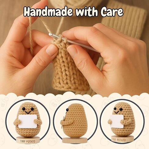 Couples Gifts for Men - Cute Crochet Positive Potato with 30 Romantic Love Messages for Boyfriend or Husband | Gift for Him for Anniversary, Birthday, Wedding Engagement, Christmas, Valentines Day in Kuwait