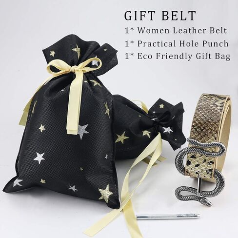 Black Leather Belts for Women,Womens Black Belts With for Jeans with Gold Buckle, 2pack Length 120cm in Saudi Arabia
