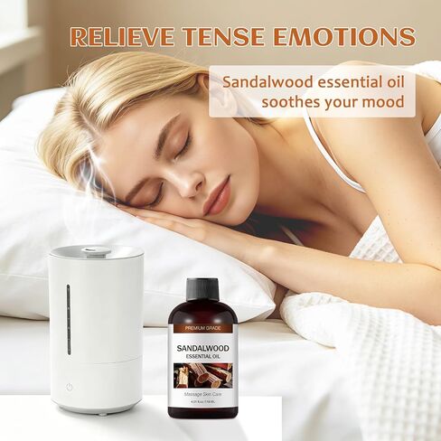 Sandalwood Essential Oils for Skin Care, Hair Care, 100% Natural Aromatherapy Oil 4 Fl Oz, Large Volume Sandalwood Oil for Aromatherapy Diffuser, DIY Fragrance and Relaxation in Saudi Arabia