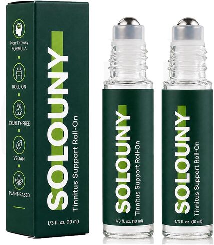 Solouny Tinnitus Roll On, Plant-Based Formula with Helichrysum, Juniper Berry, Basil Extract, Fast Absorption, 15ML in Saudi Arabia