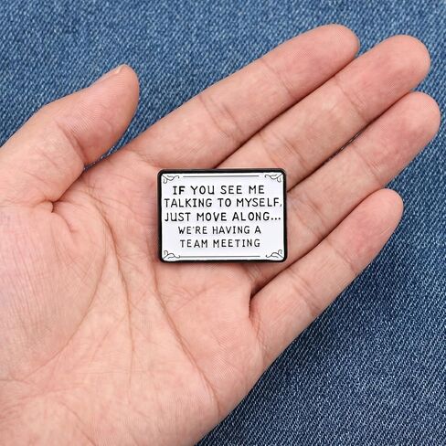 2Pcs If You See Me Talking To Myself Just Move Along Pin Brooch, Funny Lapel Pins for Work, Coworker Pin, Burnout Humor Brooches, Decorative Pins for Backpacks Bags Hats Jackets Clothes in Saudi Arabia