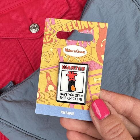 | Feathers McGraw Wanted Poster Enamel Pin Badge | Wallace and Gromit Official Merchandise, One Size, Iron in Saudi Arabia