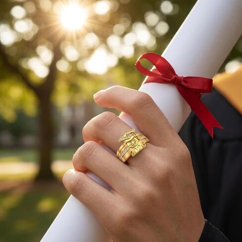 ARHTF 2026 Class Ring Graduation Rings for Her Class of 2026 Gold Personalized University Graduation Ring Class Rings for Women Men in Kuwait