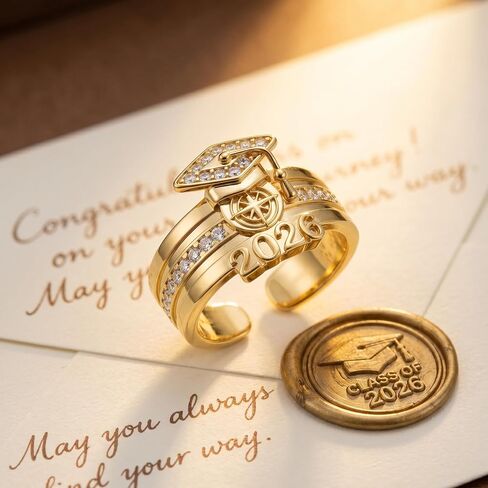 ARHTF 2026 Class Ring Graduation Rings for Her Class of 2026 Gold Personalized University Graduation Ring Class Rings for Women Men in Kuwait