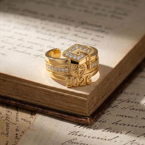 ARHTF 2026 Class Ring Graduation Rings for Her Class of 2026 Gold Personalized University Graduation Ring Class Rings for Women Men in Kuwait
