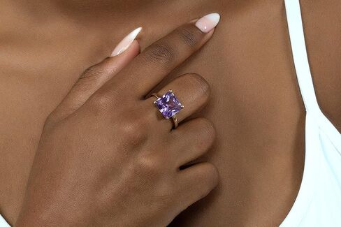 February Birthstone Jewelry - Adorable Amethyst Rings for Women in 14K Gold - Special or Casual Wear Jewelry - With Fancy Box in Kuwait