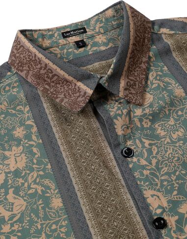 LucMatton Men's 70s Hawaiian Shirt Vintage Print Short Sleeve Button Down Shirts for Summer Vacation & Beach in Saudi Arabia