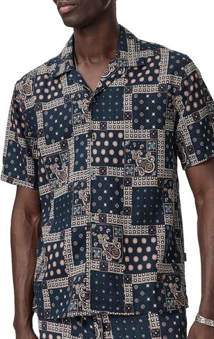 John Varvatos Men's Dan Camp Collar Shirt in Kuwait