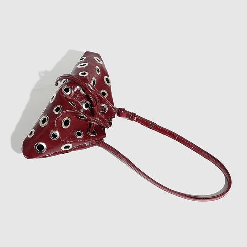 Women Rivet Bucket Handbag Large Capacity Metal Stud Y2K Shoulder Bag PU Leather Drawstring Crossbody Bag in Saudi Arabia