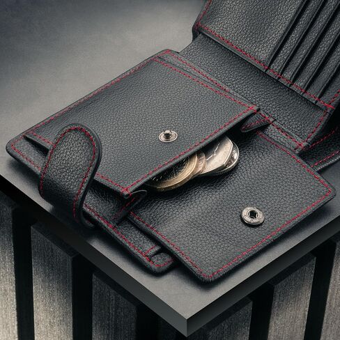 TORRO Classic Leather Wallet – Premium Leather Classic Bifold Wallet with Card Slots, Coin Pocket and RFID Protection (Black) in Kuwait