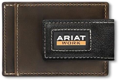 ARIAT Work Mens Money Clip Leather Patch Brown A3400302 in Kuwait