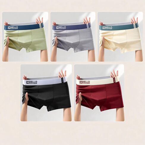 5 Pcs Men's Underwear Soft Breathable Comfort Flex Waistband Boxer Briefs Moisture Wicking Quick-Dry Underpants,5-Pack in Kuwait