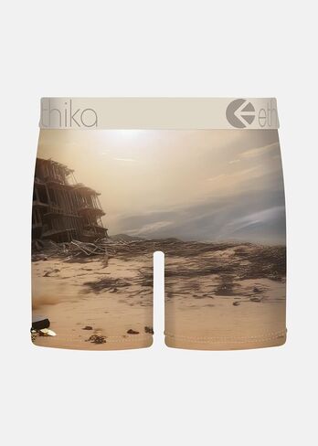 سروال بوكسر متوسط ​​الطول للرجال من Ethika، قابل للتمدد في 4 اتجاهات - عبوة بنية - L in Kuwait