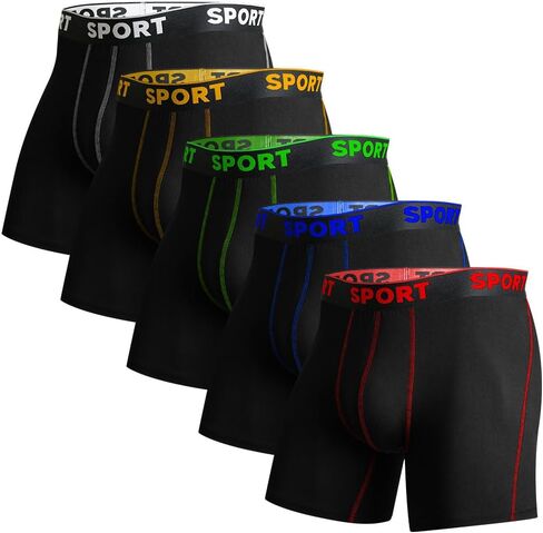 Men's Underwear Boxer Briefs Pack Bamboo Viscose Underwear Moisture Wicking & Breathable Sports Underwear 5 Pack in Kuwait
