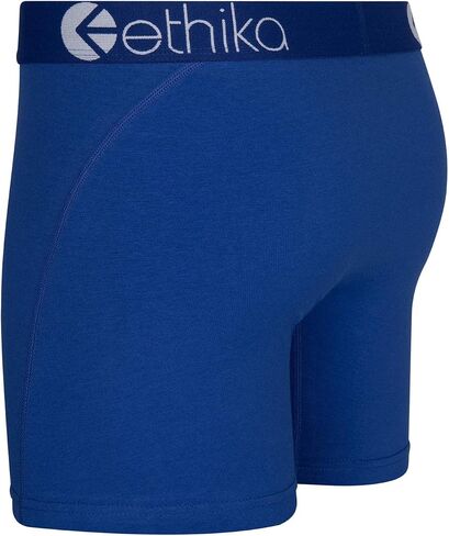 Ethika Men's Staple Boxer Brief, 4-Way Stretch with Signature Waistband, No Ride-Up Comfort - Winner Blue (BLU, M) in Kuwait