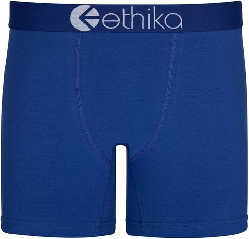Ethika Men's Staple Boxer Brief, 4-Way Stretch with Signature Waistband, No Ride-Up Comfort - Winner Blue (BLU, L) in Kuwait