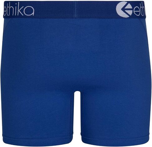 Ethika Men's Staple Boxer Brief, 4-Way Stretch with Signature Waistband, No Ride-Up Comfort - Winner Blue (BLU, L) in Kuwait