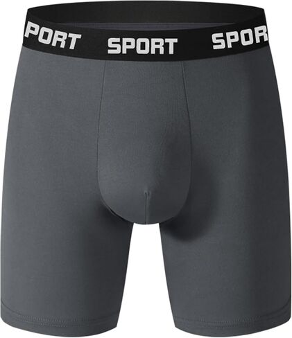 Men's Underwear Boxer Briefs Breathable Stretch Underwear, Athletic 3D Pouch No-Roll Waistband Long Leg Boxers for Daily in Kuwait