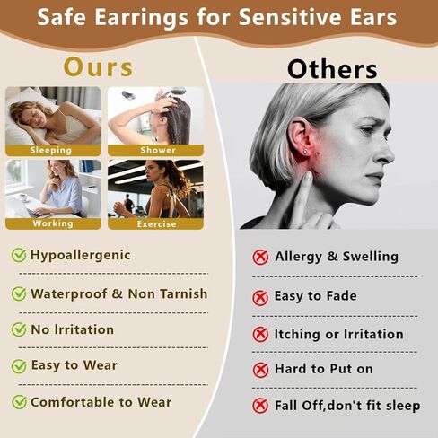 4 Pairs Small Huggie Hoop Earrings for Women, 14k Gold Plated Hypoallergenic Earrings, Lightweight Cartilage Earring stacks, Minimalist Gold Jewelry Gift Set in Saudi Arabia