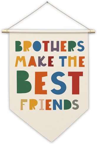 Canvas Hanging Pennant Flag, Brothers Make the Best Friends - Hanging Banner Wall Sign Decor Gifts, Nursery Toddler Bedroom Decor, Birthday Christmas Wall Art Decoration Gifts For Baby Kids Boys, 03 in Saudi Arabia