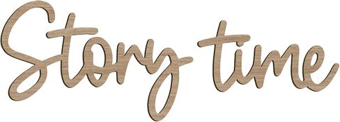 JarThenaAMCS Story Time Wooden Sign Story Telling Reading Corner Sign Rustic Nursery Wall Decor for Kids Bedroom Bookshelf Home Decor Birthday DIY Crafts Baby Gift in Kuwait
