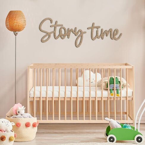 JarThenaAMCS Story Time Wooden Sign Story Telling Reading Corner Sign Rustic Nursery Wall Decor for Kids Bedroom Bookshelf Home Decor Birthday DIY Crafts Baby Gift in Kuwait