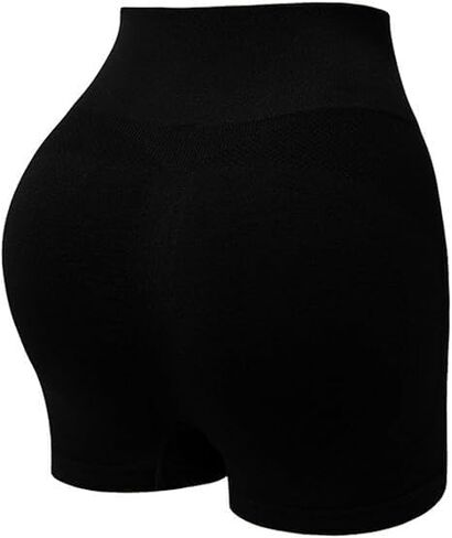 Biker Shorts for Women,High Waist Seamless Tummy Control Scrunch Butt Lifting Athletic Shorts for Gym Workout Yoga Black in Kuwait