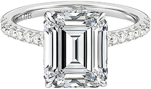 Gem's Beauty Radiant Cut Engagement Rings for Women – 4 Carat D Color VVS1 Moissanite Wedding Ring in 925 Silver Moissanite Rings for Women Premium Promise Ring Gift in Saudi Arabia