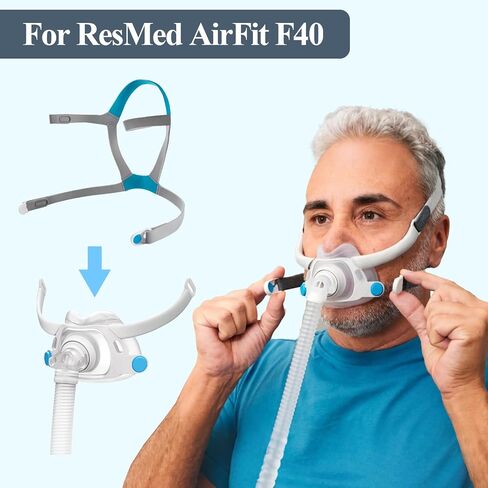 3 Pack Replacement F40 Headgear & 3 Pairs Magnetic Clips Compatible with ResMed AirFit F40 CPAP Mask, Adjustable Full Face Mask Headgear Strap with Enhanced Clips Accessories Supplies in Saudi Arabia