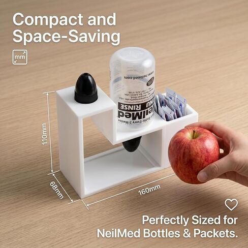 exSNexu Drying Stand Suitable for NeilMed Nasal Rinse Bottles | Integrated Storage Stand with Medication Packet Storage Slot | Drainage Rack Suitable for 240ml Nasal Rinse Bottles in Kuwait