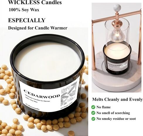 VOHO Wickless Candles for Candle Warmer Lamp, Set of 4 Scented Candles for Men Fathers Day Birthday Christmas Valentines Gifts, 26oz Soy Candle Sets for Candle Warmer(Cedar/Sandalwood/Sea Salt/Grass) in Saudi Arabia