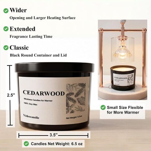 VOHO Wickless Candles for Candle Warmer Lamp, Set of 4 Scented Candles for Men Fathers Day Birthday Christmas Valentines Gifts, 26oz Soy Candle Sets for Candle Warmer(Cedar/Sandalwood/Sea Salt/Grass) in Saudi Arabia