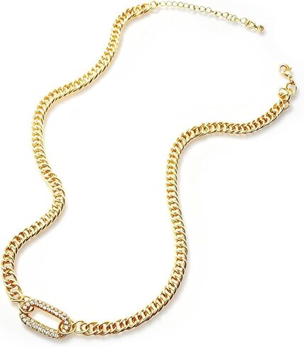 Gold Necklace For Women, Thick Necklace, Cuban Link Chain Choker Hypoallergenic Trendy Necklaces For Women Non Tarnish Jewelry Gifts in Saudi Arabia