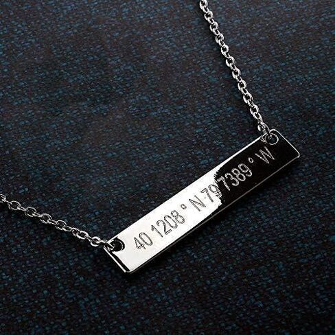Customize your Personalized Necklace Coordinate Bar Necklace 16K Plated Gold Rose Gold Silver multi occasions valentine's Day Christmas Bridesmaid Wedding gift in Kuwait