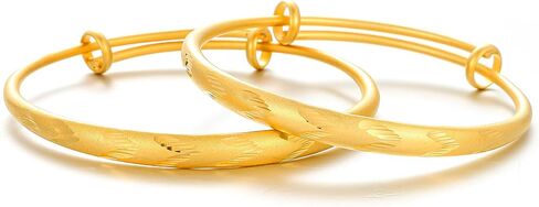 Ethlyn Birthday Gift for her 18K Gold Plated Adjustable Bangle Bracelet Set Flexible Bangle Women Trendy Gifts in Saudi Arabia