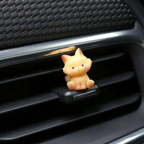 Mini Fox Figurine Cute Car Accessories Interior, 6 Pcs Foxs Statue for Dashboard Decorations, Rearview Mirror Ornaments Funny Gifts for Women in Saudi Arabia