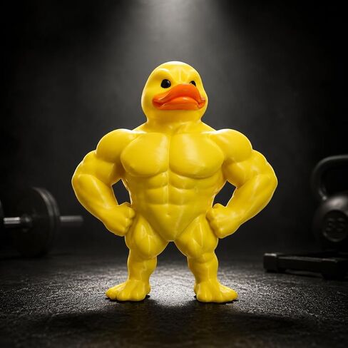 3D Printed Muscle Duck Figurine, Funny Muscular Desktop Sculpture, Collectible Statue, Gym Decor for Men, Gift for Bodybuilders (3inch) in Saudi Arabia