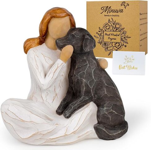Dogs Memorials Gifts for Loss of Dog, Pet Sympathy Keepsake Decor | Resin Hand-Painted Dog Figurine Remembrance Gift for Pet Owners (Cuddle My Black Dog) in Kuwait