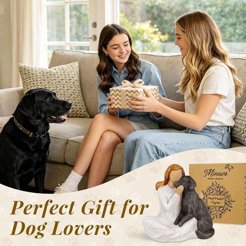Dogs Memorials Gifts for Loss of Dog, Pet Sympathy Keepsake Decor | Resin Hand-Painted Dog Figurine Remembrance Gift for Pet Owners (Cuddle My Black Dog) in Kuwait