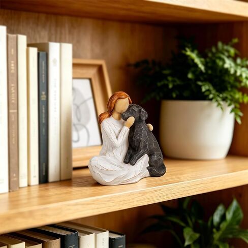 Dogs Memorials Gifts for Loss of Dog, Pet Sympathy Keepsake Decor | Resin Hand-Painted Dog Figurine Remembrance Gift for Pet Owners (Cuddle My Black Dog) in Kuwait