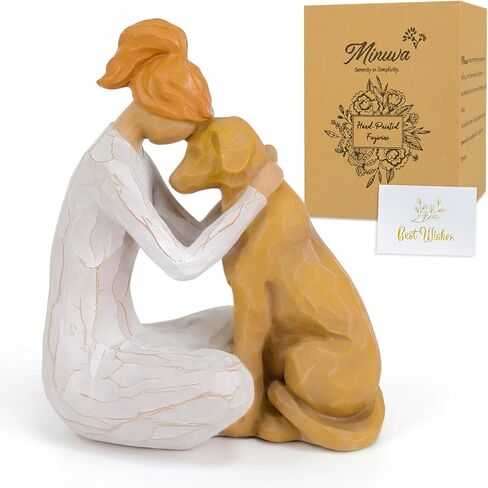 Dogs Memorials Gifts for Loss of Dog, Pet Sympathy Keepsake Decor | Resin Hand-Painted Dog Figurine Remembrance Gift for Pet Owners (Cuddle My Black Dog) in Kuwait